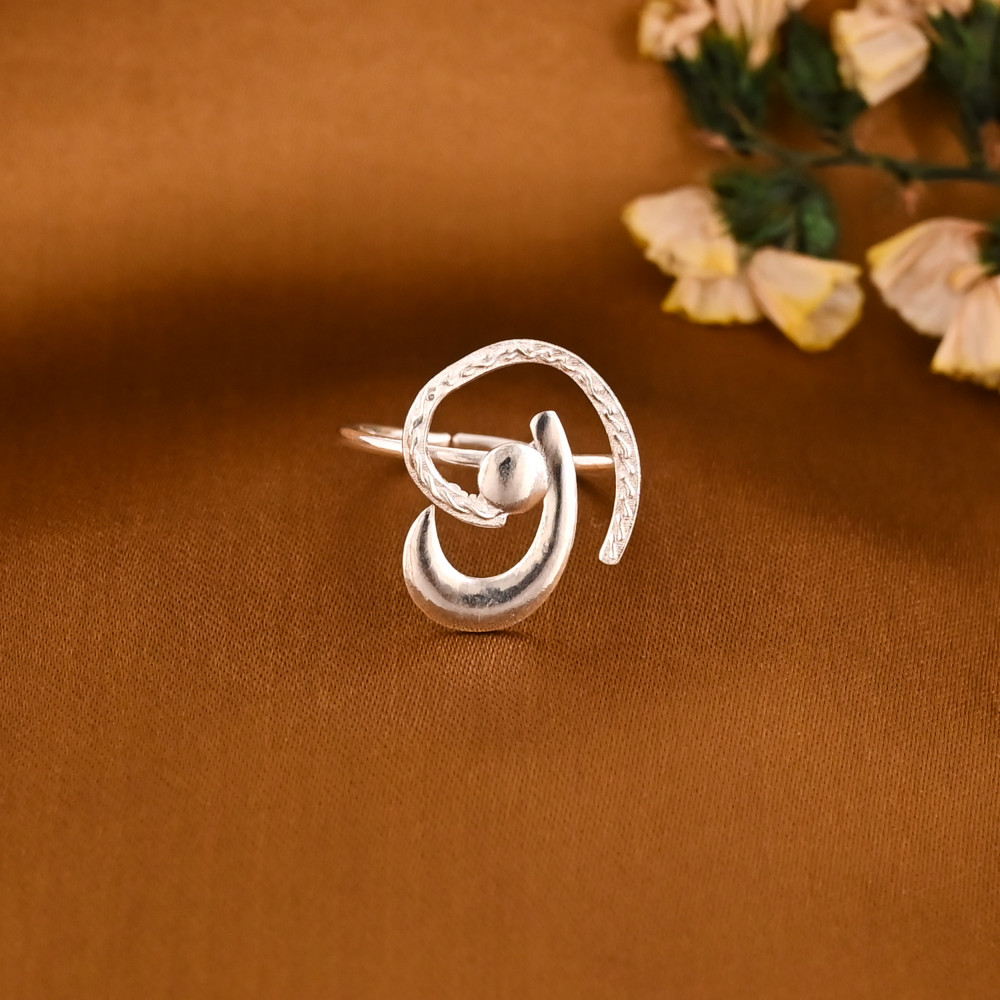 Image of Lightweight Stylish Silver Plated Brass Adjustable Ring for Women Wholesale Lot 25 Pieces