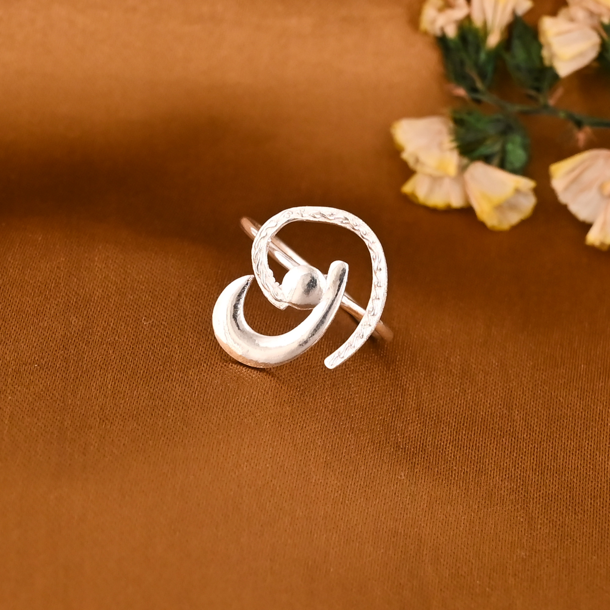 Lightweight Stylish Silver Plated Brass Adjustable Ring for Women Wholesale Lot 25 Pieces