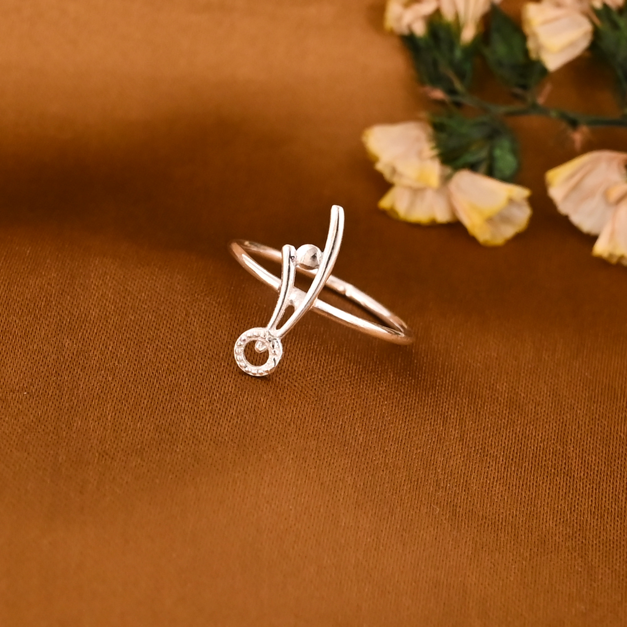 Lightweight Stylish Trendy Silver Plated Brass Adjustable Ring for Women Wholesale Lot 25 Pieces