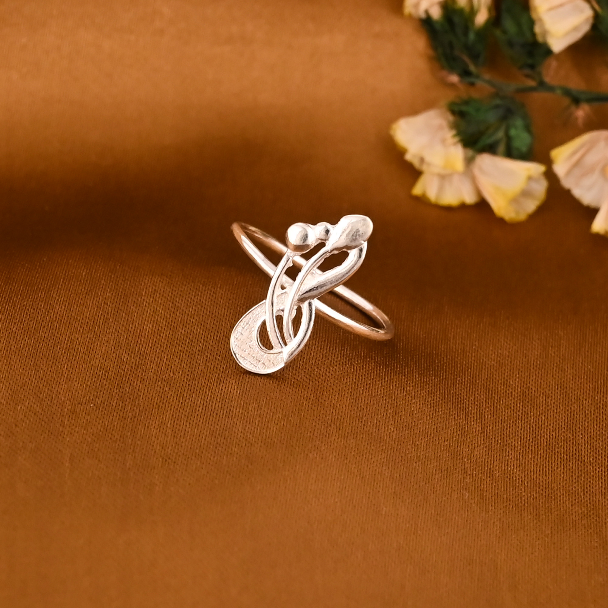 Lightweight Stylish Silver Plated Brass Adjustable Ring for Women Wholesale Lot 25 Pieces