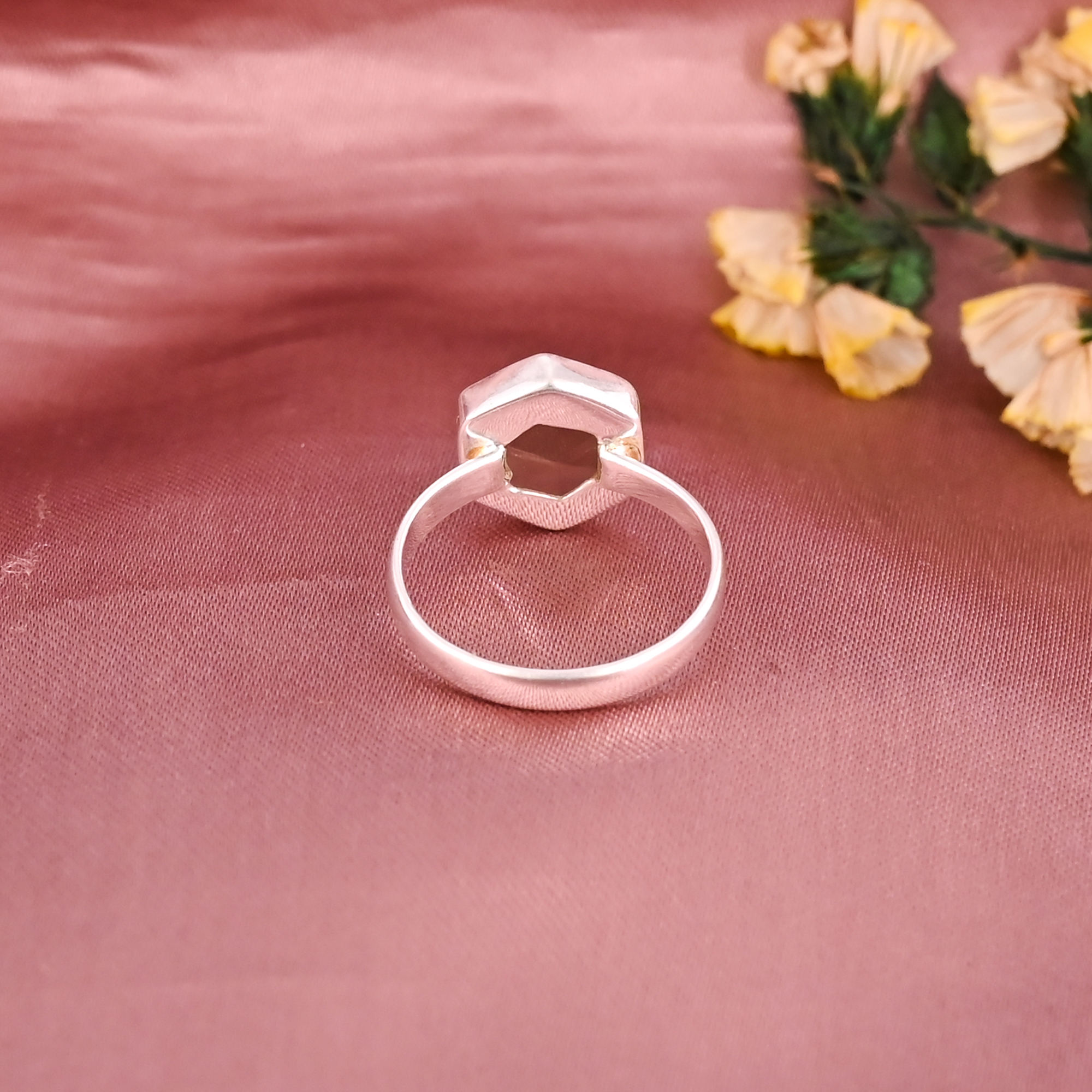 925 Sterling Silver Smoky Hydro Gemstone Ring Handmade Fashion Jewelry for Women