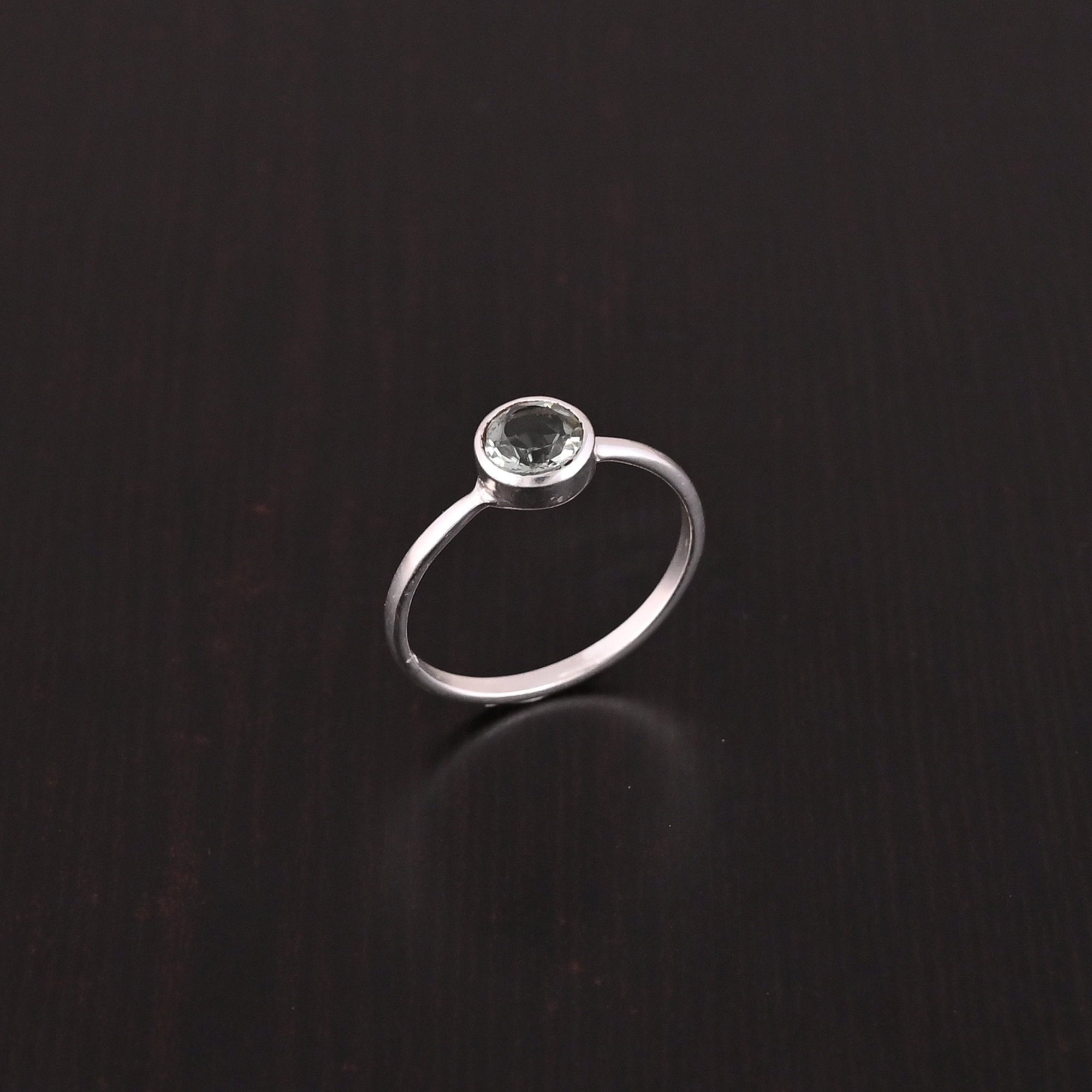 Green Amethyst Gemstone Ring  925 Sterling Silver Ring