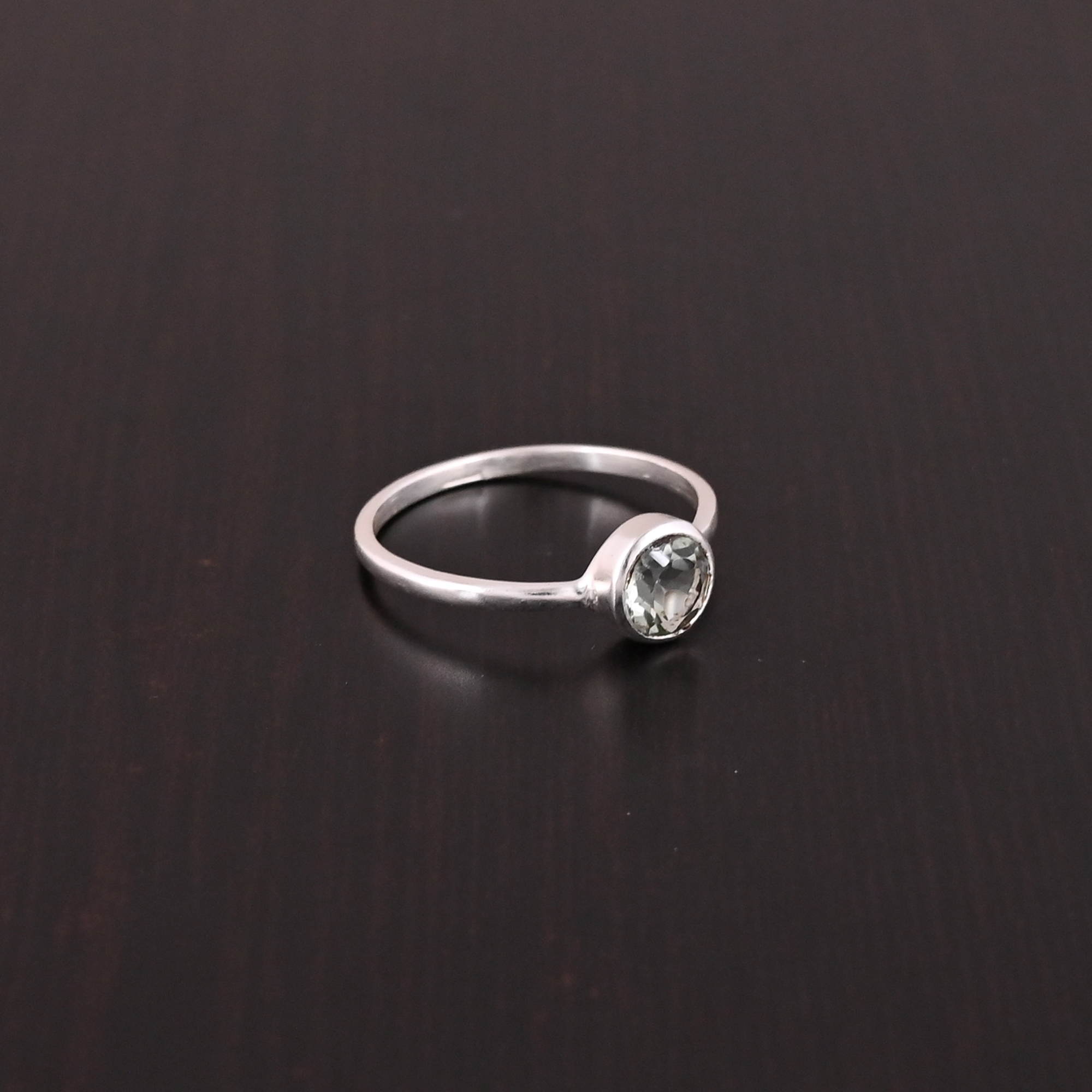 Green Amethyst Gemstone Ring  925 Sterling Silver Ring