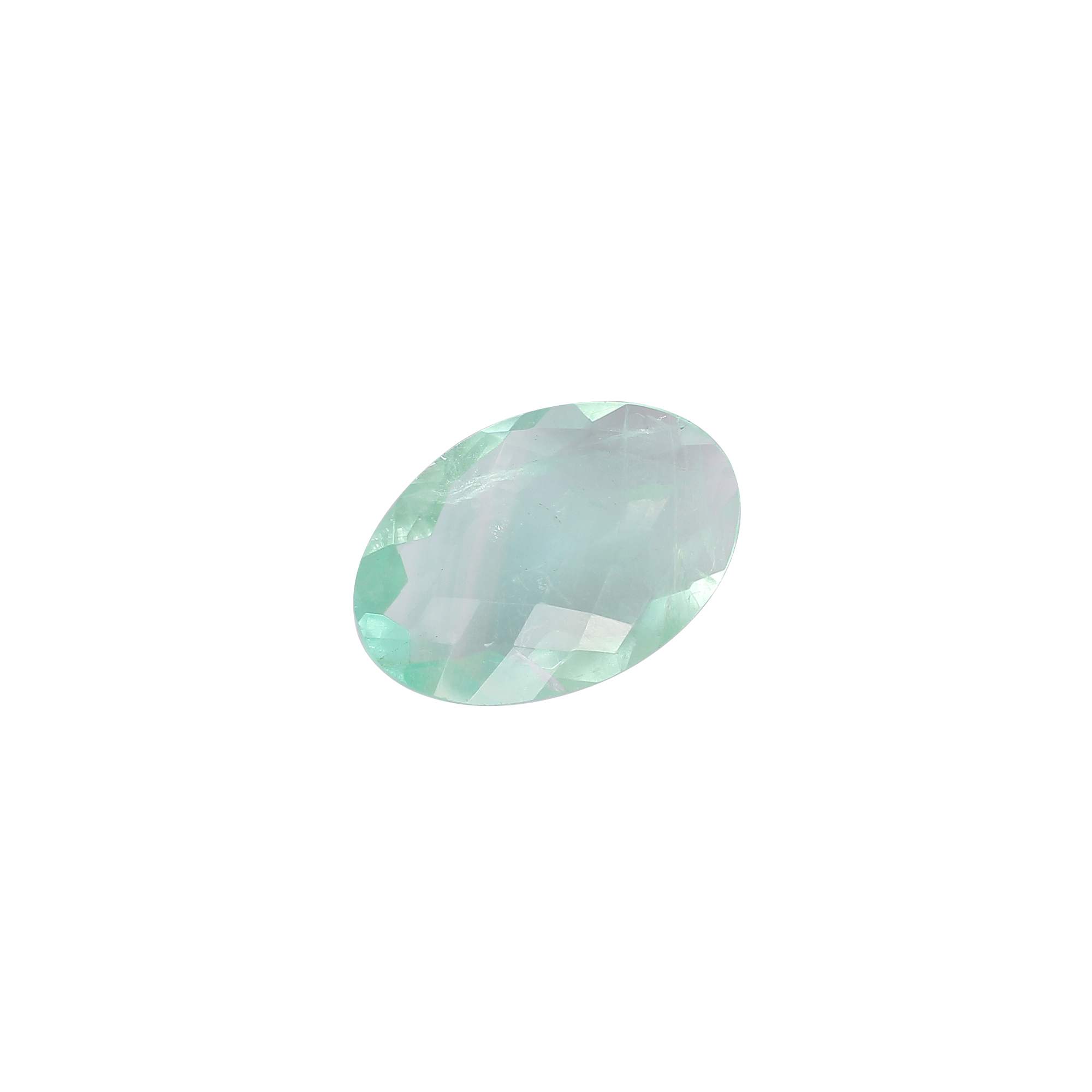 Natural Afghani Fluorite Gemstone Checkerboard Cut 717 Carat 33x21 mm Loose Stone for Jewelry Making