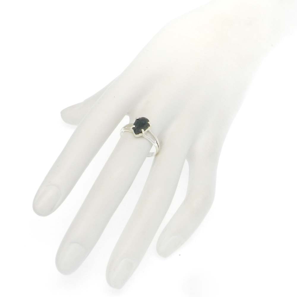 Emerald Corundum 9x6mm Pear 18k Gold Plated Silver Prong Set Ring