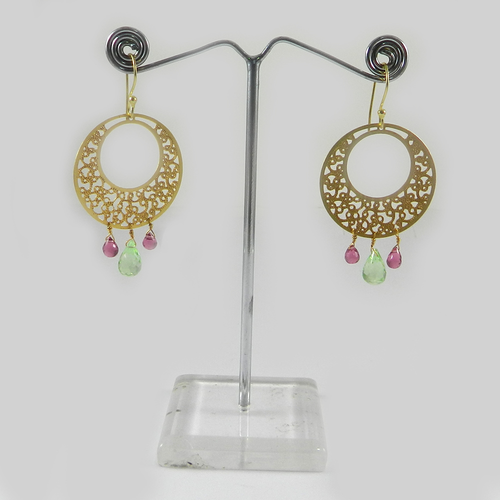 Filigree Synthetic Drop Designer Earring