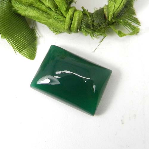 Green Onyx 18x13mm Rectangle Cabochon 149 Cts