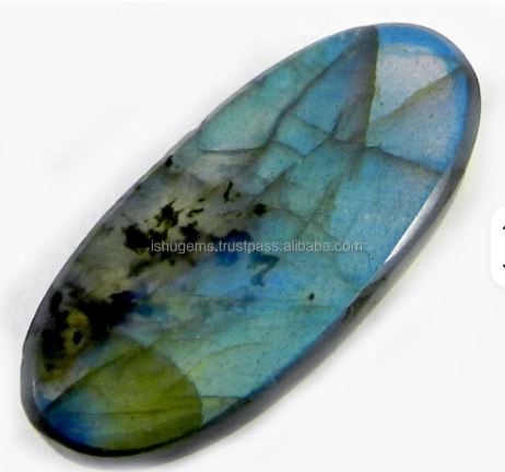 15x33mm Natural Labradorite Gemstone Grey Blue Fire Oval Cut 70gms for Jewelry