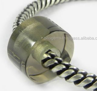 Light Smoky Quartz 5x8x14mm Round Smooth Big Hole Beads For Jewelry Making