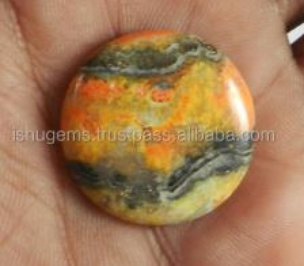 Image of Natural Bumble Bee Jasper 27mm Round Cabochon 26.70 Cts Gemstone for Pendant