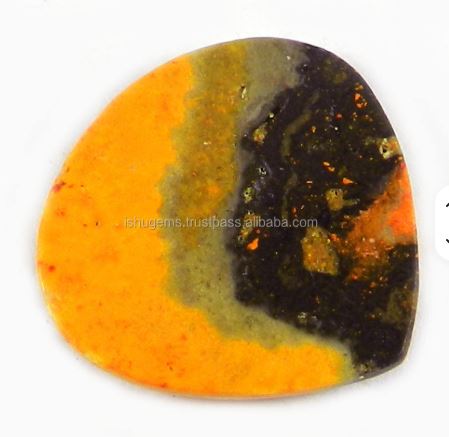 2425mm Natural Bumble Bee Jasper Heart Cabochon 362gms Loose Stones For Jewelry IG0053