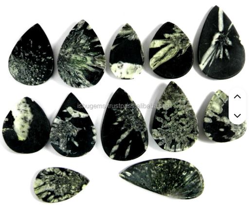 12 Pcs Natural Chrysanthemum Jasper 100 Gms Freeform Cabochon