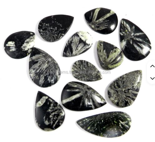12 Pcs Natural Chrysanthemum Jasper 100 Gms Freeform Cabochon