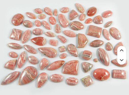 63 Pcs Natural Rhodochrosite 10080 gms Mix shape Beautiful Cabochon loose stones for jewellery IG0078