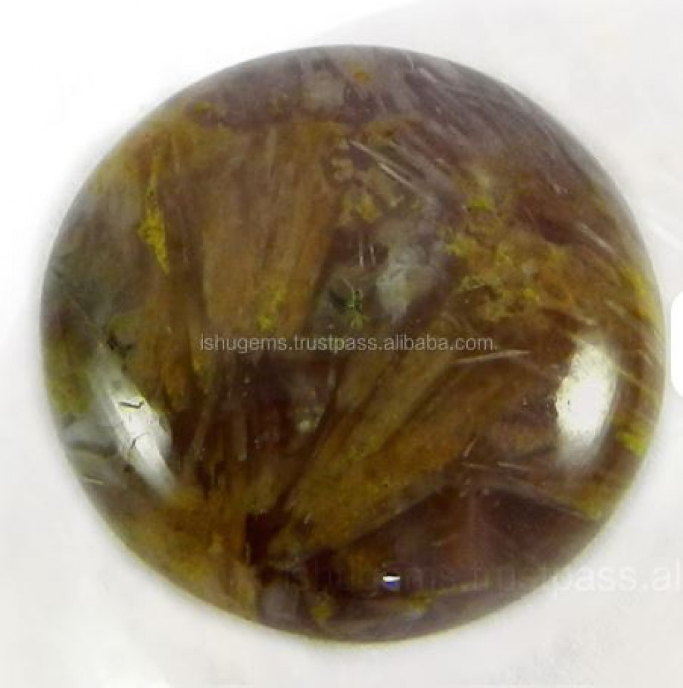 Image of 3.25gms Natural Sagenite jasper 20mm Round Cabochon, Polished stones for jewelry making IG0080