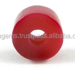 Fuchsia chalcedony 14x8x45mm Smooth Tyre Gemstone Big Hole Beads IG0095