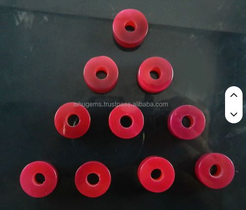 Fuchsia chalcedony 14x8x45mm Smooth Tyre Gemstone Big Hole Beads IG0095