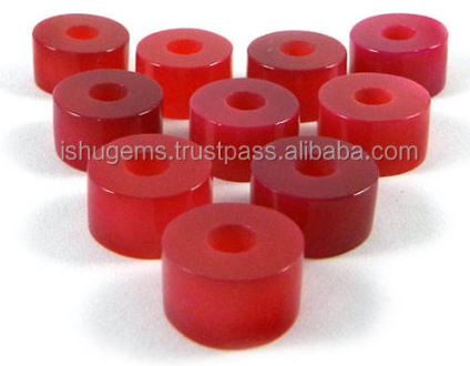 Fuchsia chalcedony 14x8x45mm Smooth Tyre Gemstone Big Hole Beads IG0095