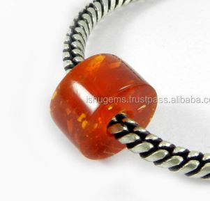 14x8x45mm Smooth Tyre Beads Synthetic Amber Gemstone Big Hole Beads IG0097