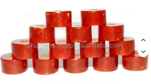 14x8x45mm Smooth Tyre Beads Synthetic Amber Gemstone Big Hole Beads IG0097