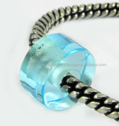 Sky Blue Topaz Hydro 14x8x45mm Smooth Tyre Beads Gemstone Big Hole Beads IG0098