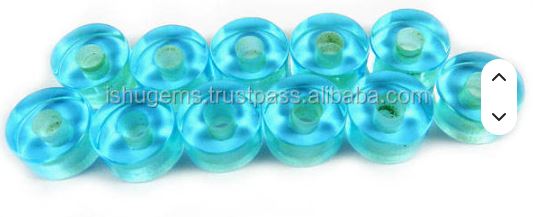 Sky Blue Topaz Hydro 14x8x45mm Smooth Tyre Beads Gemstone Big Hole Beads IG0098