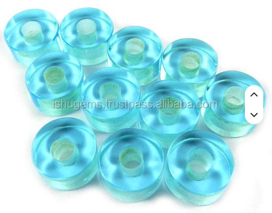 Sky Blue Topaz Hydro 14x8x45mm Smooth Tyre Beads Gemstone Big Hole Beads IG0098