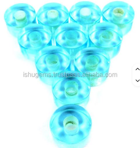 Sky Blue Topaz Hydro 14x8x45mm Smooth Tyre Beads Gemstone Big Hole Beads IG0098