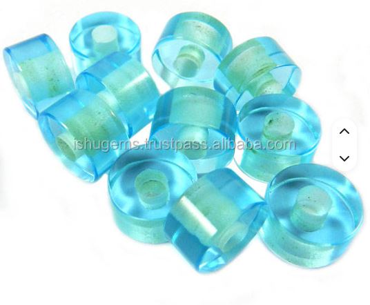 Sky Blue Topaz Hydro 14x8x45mm Smooth Tyre Beads Gemstone Big Hole Beads IG0098