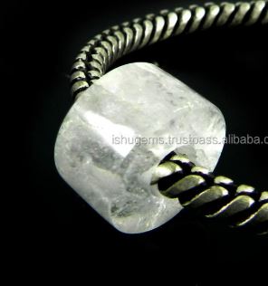 14x8x45mm smooth tyre beads Cloudy crystal Gemstone big hole beads for bracelet - IG0104
