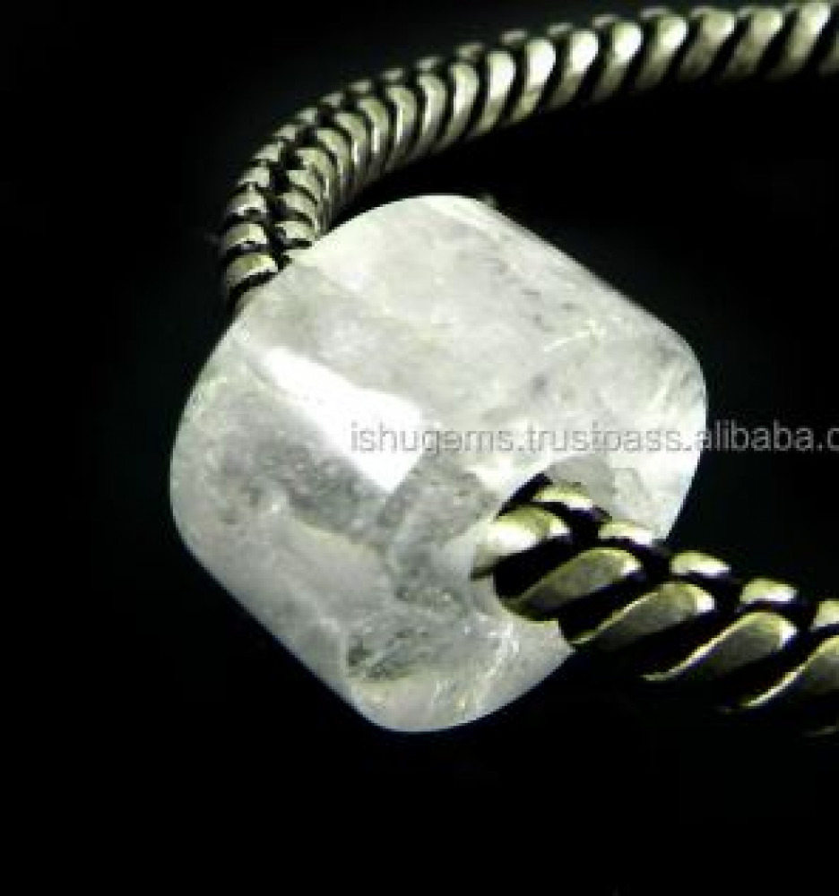 Image of 14x8x4.5mm smooth tyre beads Cloudy crystal Gemstone big hole beads for bracelet - IG0104