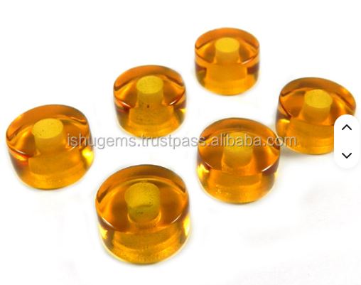 Citrine hydro - 14x8x45mm smooth tyre beads - Gemstone big hole beads - european beads for bracelet - IG0105