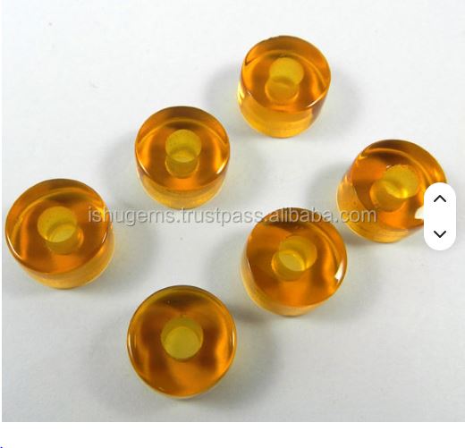 Citrine hydro - 14x8x45mm smooth tyre beads - Gemstone big hole beads - european beads for bracelet - IG0105