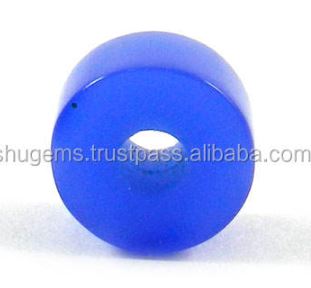 Blue chalcedony 14x8x45mm smooth tyre beads Gemstone big hole beads