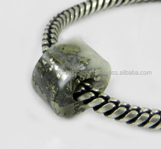 Gemstone Golden Big Hole Beads Fools Gold Pyrite Mercasite 14x8x5mm Smooth Tyre AA Quality IG0145