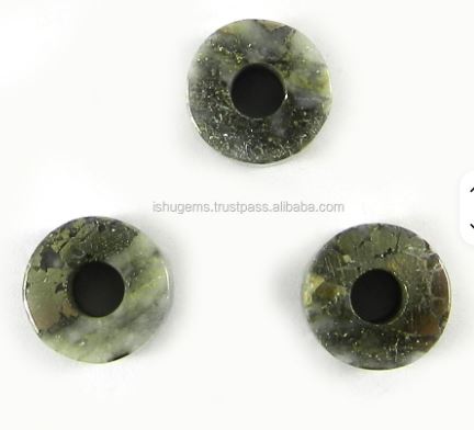 Gemstone Golden Big Hole Beads Fools Gold Pyrite Mercasite 14x8x5mm Smooth Tyre AA Quality IG0145