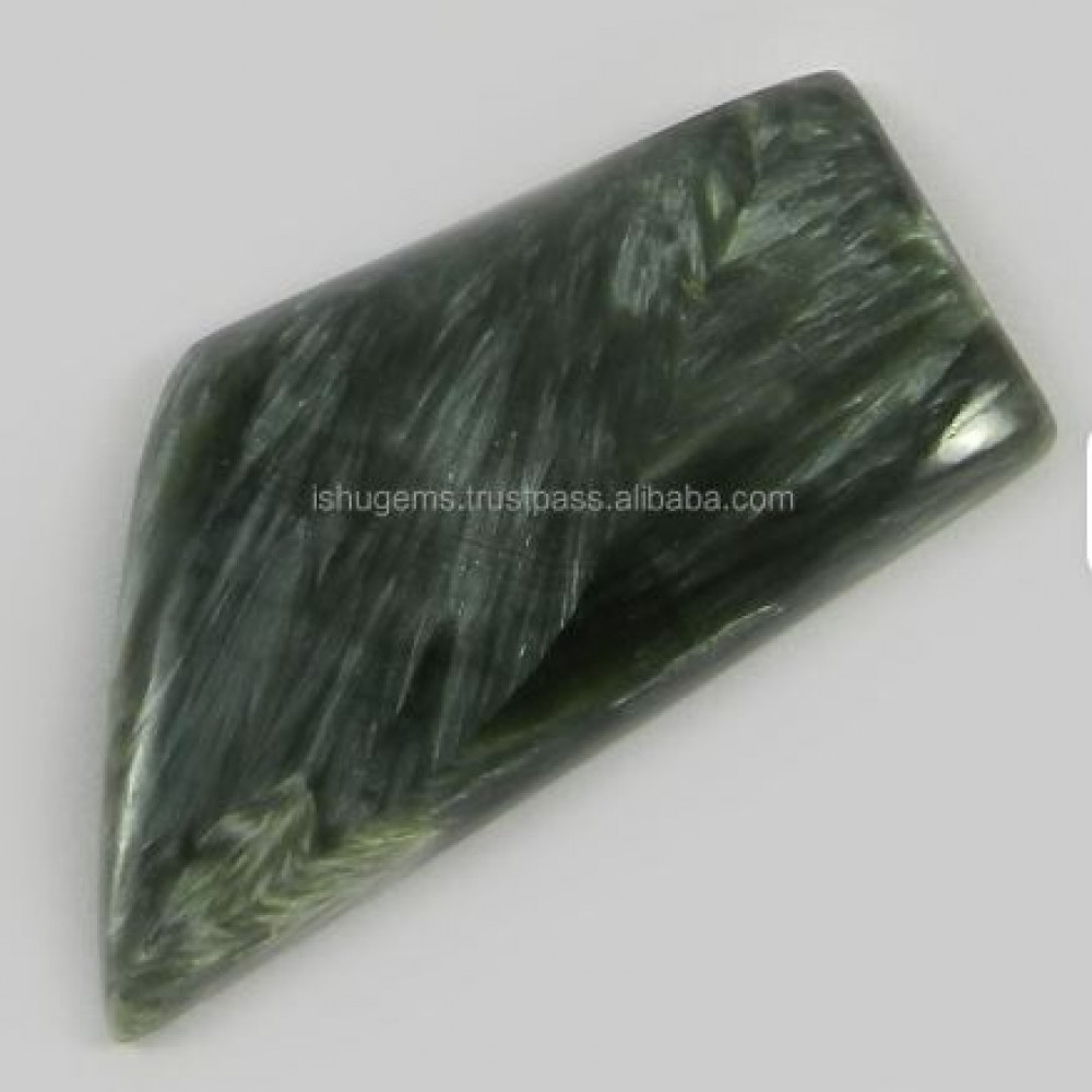 Image of Natural Seraphinite jasper 19*44mm Fancy Cabochon Loose Gemstone