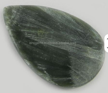 533 gms Natural Seraphinite Jasper 20x31mm Pear Cabochon Gemstones for Jewelry IG0157