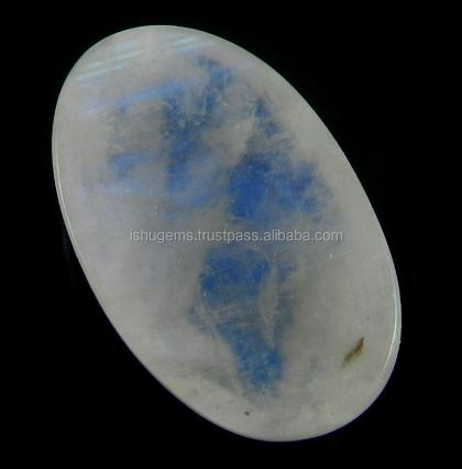 821 gms Natural Rainbow moonstone with blue fire 19x31mm Oval Cabochon Beautiful loose stones for jewellery design IG0159