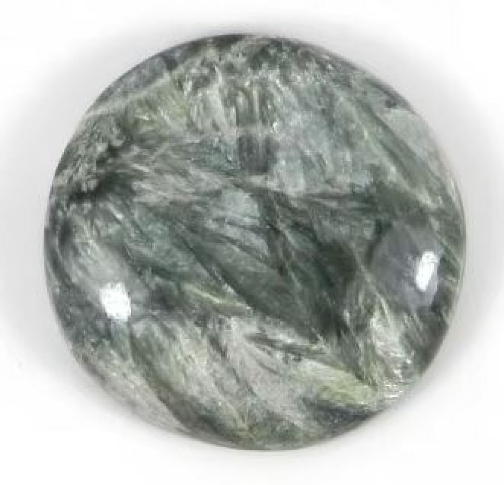 Image of Natural Seraphinite Jasper 24mm Round Cabochon Loose Gemstone Ishu Gems IG0160