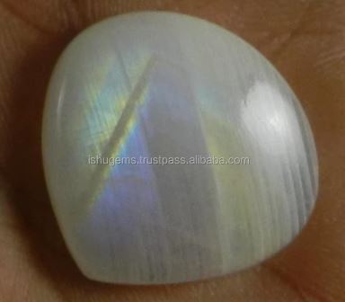 640 gms Natural Rainbow moonstone with blue fire 25x24mm Heart Cabochon Beautiful loose stones For jewellery design IG0165