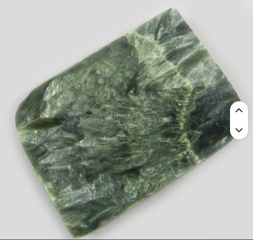 664 gms Natural Seraphinite Jasper 24x30mm Fancy Cabochon Polished Atones for Jewelry Making IG0166