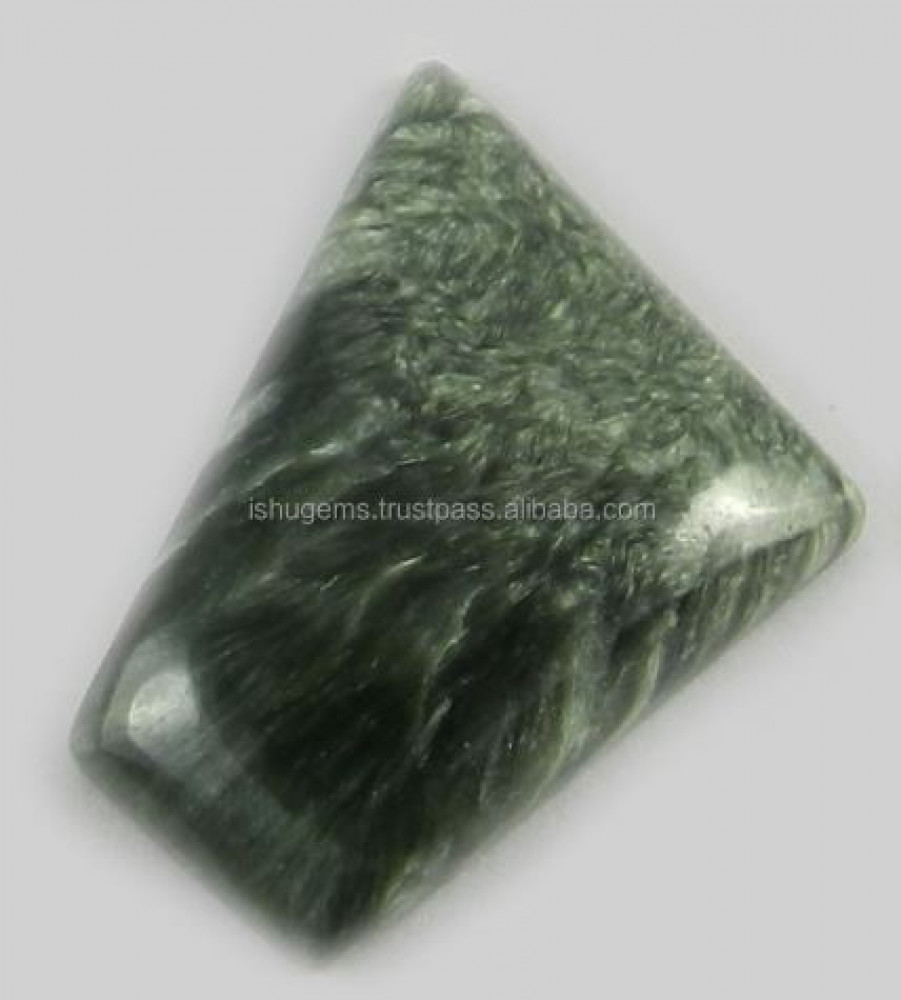 Image of 5.74 gms Natural Seraphinite jasper 25x22mm Beautiful Fancy Cabochon Gemstone