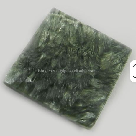 638 gms Natural Seraphinite jasper 2424mm Square Cabochon Polished stones for jewelry making IG0170