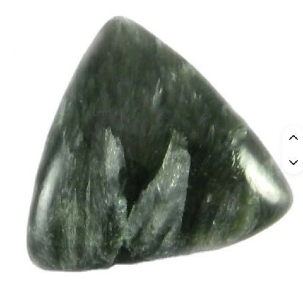 Image of Natural Seraphinite jasper 24*25mm Beautiful Triangle Cabochon, gemstones for designer jewellery IG0171