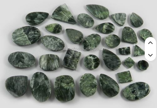 100 gms Natural Seraphinite jasper Free form Beautiful Cabochon 31pcs gemstones for designer jewellery IG0172