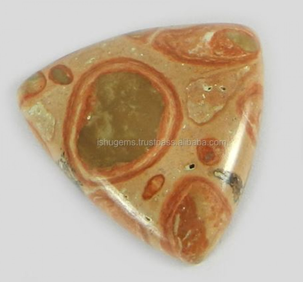 Image of Mookaite Coral Jasper 21x22mm Trillion Cabochon 3.49 gms Loose Gemstone