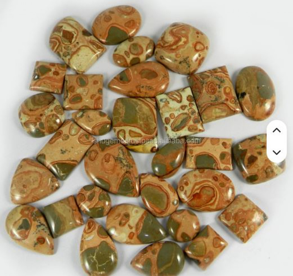 Image of 30Pcs Natural Mookaite Jasper 100 gms Free form Mix Shape Cabochon Loose Gemstone