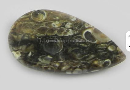 Ishu Gems 18x29mm Natural Jasper 425 Gms Beautiful Pear Cabochon Gemstone Loose From India IG0223