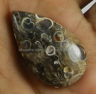 Ishu Gems 18x29mm Natural Jasper 425 Gms Beautiful Pear Cabochon Gemstone Loose From India IG0223